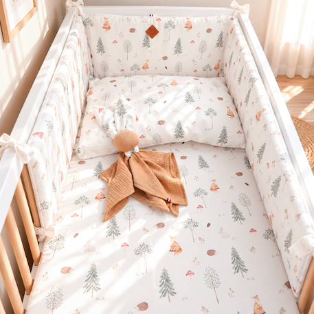 Drap housse en satin de coton forest Écru 4 - vertbaudet enfant 