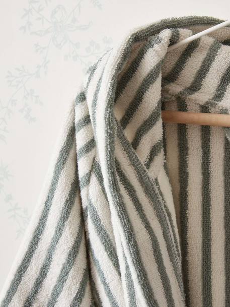 Peignoir coton rayé enfant Rayure verte 2 - vertbaudet enfant 