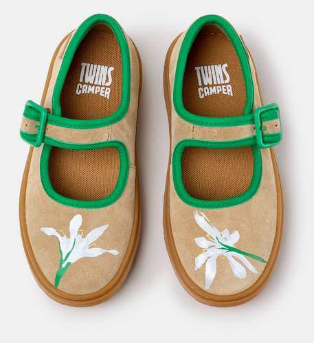 Ballerines fille cuir kiddo Vert brun clair 004 3 - vertbaudet enfant 