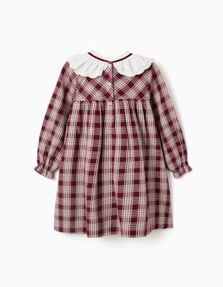 Robe à manches longues en coton à carreaux you&me - collection Noël Rouge foncé 3 - vertbaudet enfant 