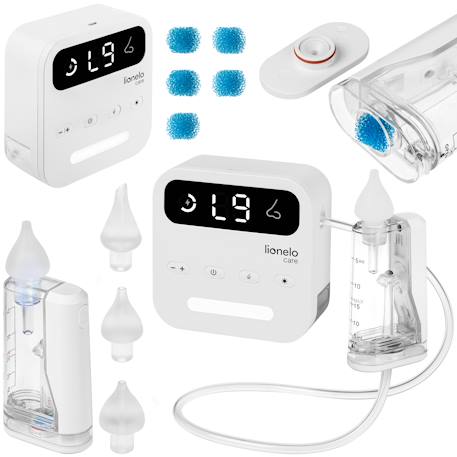 Aspirateur nasal électrique babyair flow sans fil avec 9 niveaux d’aspiration, veilleuse et 3 embouts White 1 - vertbaudet enfant 