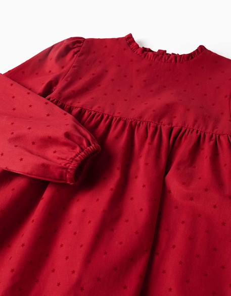 Robe en sergé à manches longues avec motif étoile en velours Rouge 4 - vertbaudet enfant 
