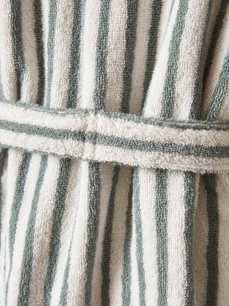 Peignoir coton rayé enfant Rayure verte 3 - vertbaudet enfant 