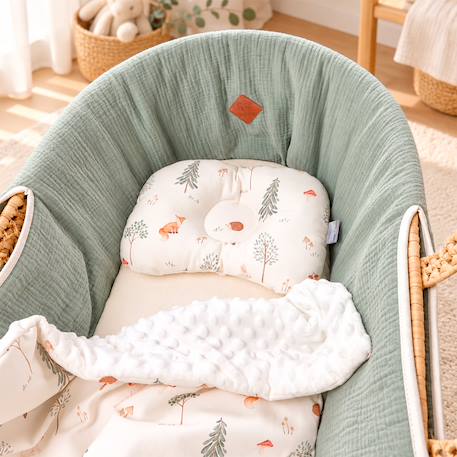 Coussin cale-tête ergonomique réversible en coton forest Écru 3 - vertbaudet enfant 
