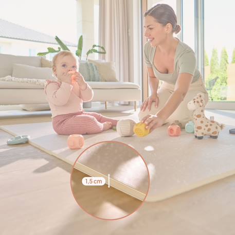 Tapis d’éveil puzzle yoka 173 x 118 cm en mousse xpe, réversible, antidérapant et sans odeur Beige 3 - vertbaudet enfant 