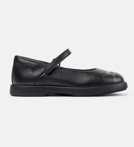 Ballerines fille en cuir duet twins Noir 008 1 - vertbaudet enfant 