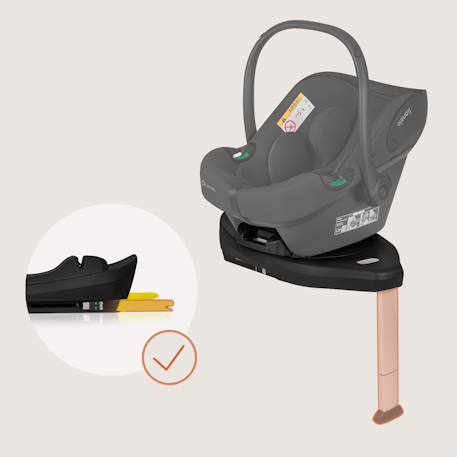 Base isofix pivotante 180° astrid i-size base plus avec jambe de force et indicateurs d’installation Black 6 - vertbaudet enfant 