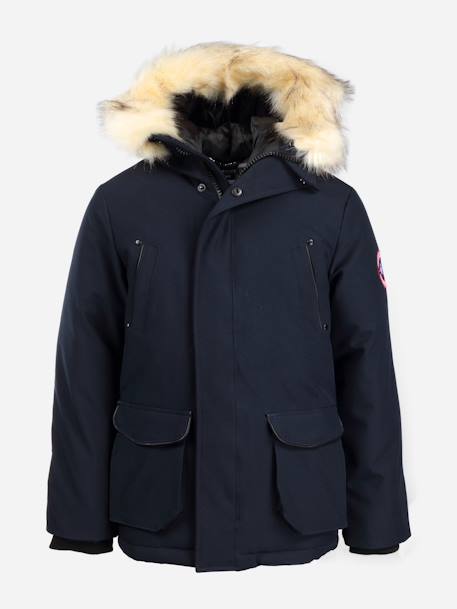 Parka hiver garçon à capuche Bleu foncé+Noir 1 - vertbaudet enfant 