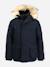 Parka hiver garçon à capuche Bleu foncé+Noir 1 - vertbaudet enfant 