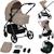 Poussette 3en1 greet avec nacelle, siège-auto astrid lite i-size, canopy upf50+ et accessoires Beige taupe+Black onyx 1 - vertbaudet enfant 