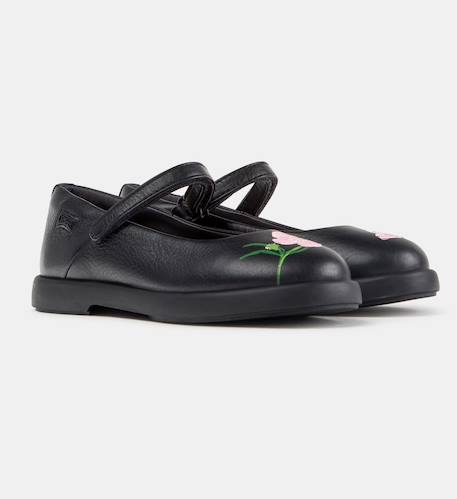 Ballerines fille en cuir duet twins Noir 008 2 - vertbaudet enfant 