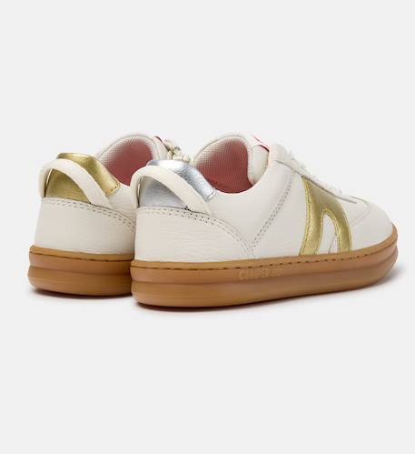 Baskets fille cuir runner four Blanc naturel 014 4 - vertbaudet enfant 