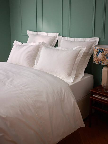 Taie d'oreiller percale de coton brodée 'aglaé' Blanc 3 - vertbaudet enfant 