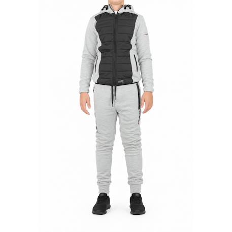 Ensemble de survêtement garçon en coton Gris clair, noir 2 - vertbaudet enfant 