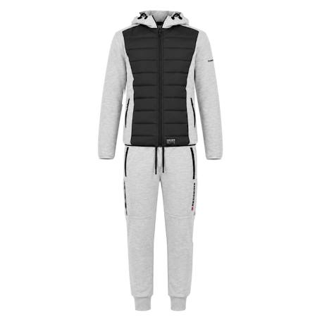Ensemble de survêtement garçon en coton Gris clair, noir 1 - vertbaudet enfant 