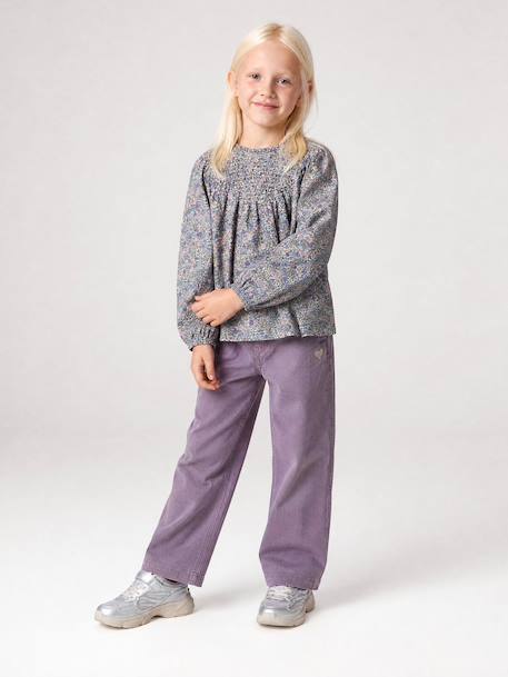 Blouse fille manches smockées ivoire+rose pâle+vanille+vert sauge 5 - vertbaudet enfant 