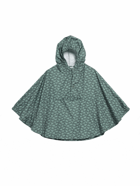 Cape de pluie à capuche garçon imprimé dinosaures indigo+kaki 10 - vertbaudet enfant 