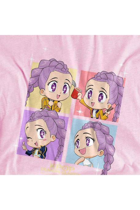 T-shirt Kpop Demon Hunters - Rumi - huntrix Bleu clair+Bleu marine+Rose clair+Violet 15 - vertbaudet enfant 