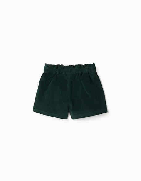Short en velours côtelé avec plis sur le devant Bleu foncé+Vert foncé 5 - vertbaudet enfant 