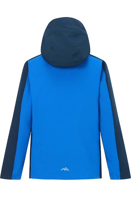 Veste imperméable 3-en-1 à capuche élastiquée et lumière sur manche motif/style contrasté trekktain Bleu marine / bleu 2 - vertbaudet enfant 