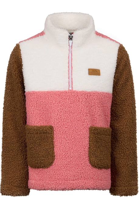 Polaire col zippé enfant mitta Bleu marine+Corail 7 - vertbaudet enfant 