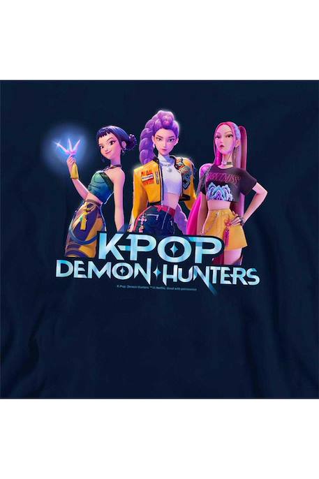 Sweat à capuche huntrix K-pop Demon Hunters Bleu marine+Noir 4 - vertbaudet enfant 