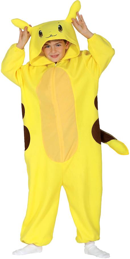 Déguisement enfant combinaison animal à capuche et queue Jaune, brun 2 - vertbaudet enfant 