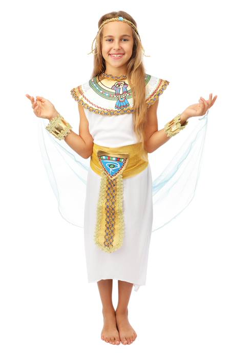Déguisement enfant fille égyptienne robe, coiffe et ceinture Blanc 1 - vertbaudet enfant 