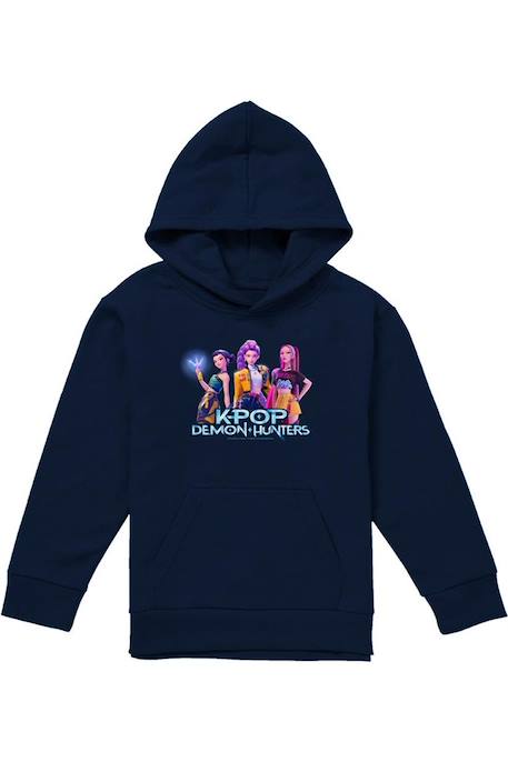 Sweat à capuche huntrix K-pop Demon Hunters Bleu marine+Noir 1 - vertbaudet enfant 