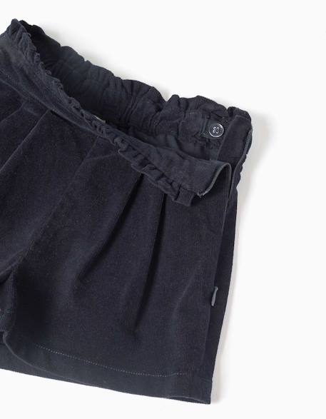 Short en velours côtelé avec plis sur le devant Bleu foncé+Vert foncé 3 - vertbaudet enfant 