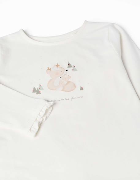 T-shirt en coton à manches longues avec rennes imprimés Blanc 3 - vertbaudet enfant 