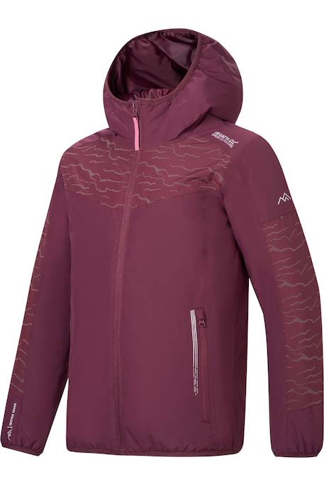 Veste fille imperméable et isolante à capuche détail réfléchissant illuma Pourpre 4 - vertbaudet enfant 
