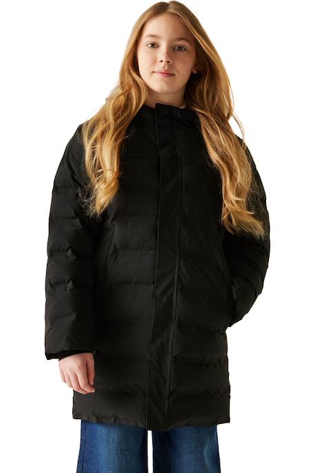 Doudoune chaude et longue pour l'hiver - matelassée à capuche élastique wander Noir 4 - vertbaudet enfant 