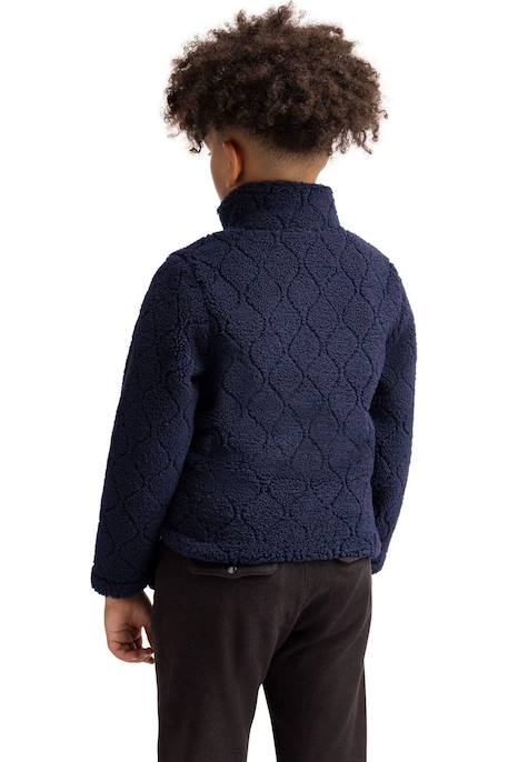 Veste polaire à col montant et poche contrastée sur poitrine southford Bleu marine 4 - vertbaudet enfant 