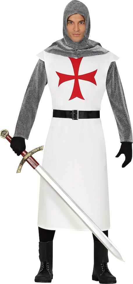 Déguisement enfant templier médiéval avec ceinture Blanc, argent 1 - vertbaudet enfant 