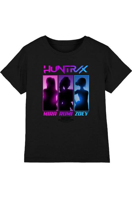 T-shirt huntrix Kpop Demon hunters Anthracite+Noir+Rose 5 - vertbaudet enfant 