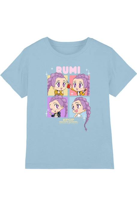 T-shirt Kpop Demon Hunters - Rumi - huntrix Bleu clair+Bleu marine+Rose clair+Violet 1 - vertbaudet enfant 