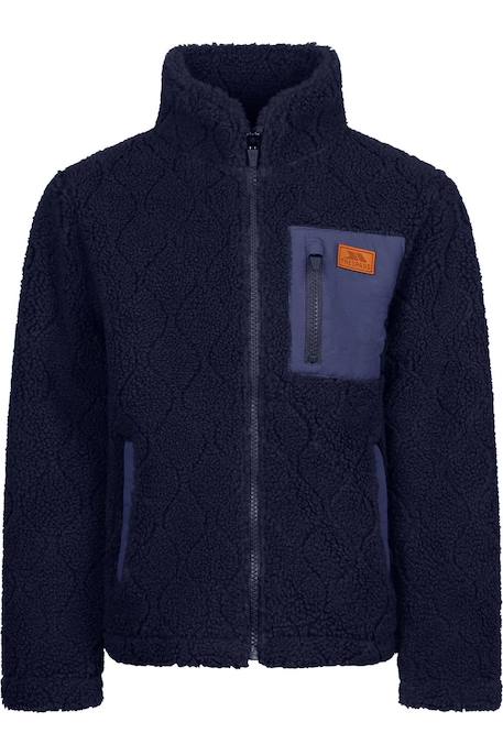 Veste polaire à col montant et poche contrastée sur poitrine southford Bleu marine 1 - vertbaudet enfant 