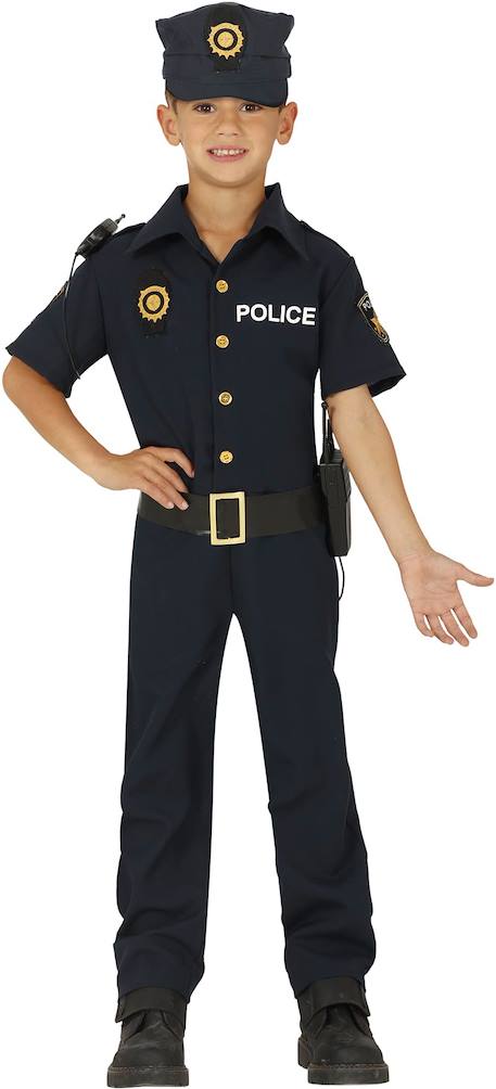 Déguisement enfant garçon policier avec chapeau et bonnet Bleu 1 - vertbaudet enfant 