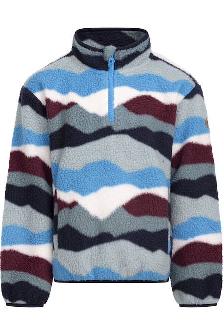 Pull polaire à zip col montant Cobalt+Rose 1 - vertbaudet enfant 