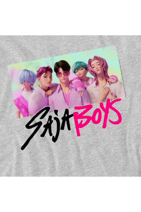 T-shirt saja boys Kpop Demon Hunters Blanc+Fuchsia+Gris chiné+Rose clair 15 - vertbaudet enfant 