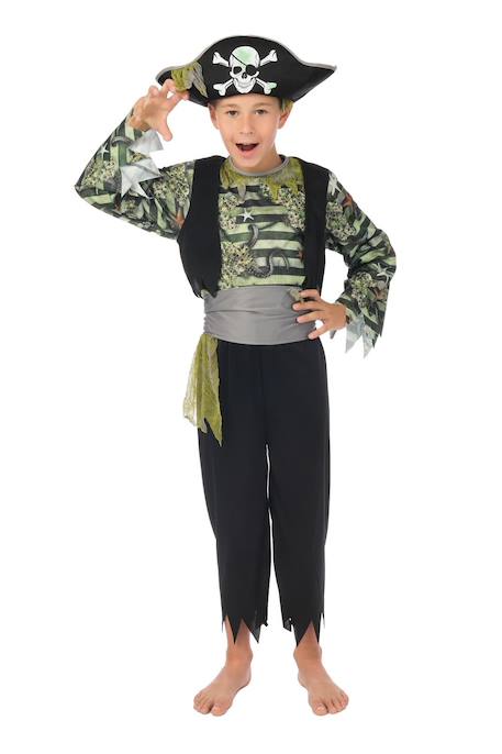 Déguisement enfant pirate zombie Noir, vert 1 - vertbaudet enfant 