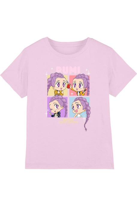 T-shirt Kpop Demon Hunters - Rumi - huntrix Bleu clair+Bleu marine+Rose clair+Violet 13 - vertbaudet enfant 