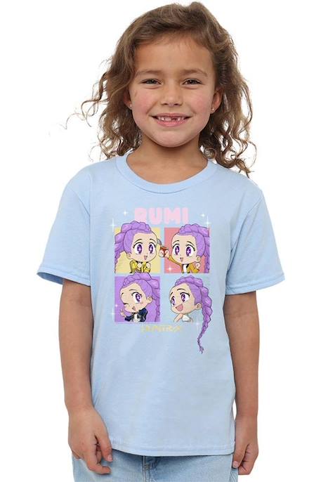 T-shirt Kpop Demon Hunters - Rumi - huntrix Bleu clair+Bleu marine+Rose clair+Violet 4 - vertbaudet enfant 