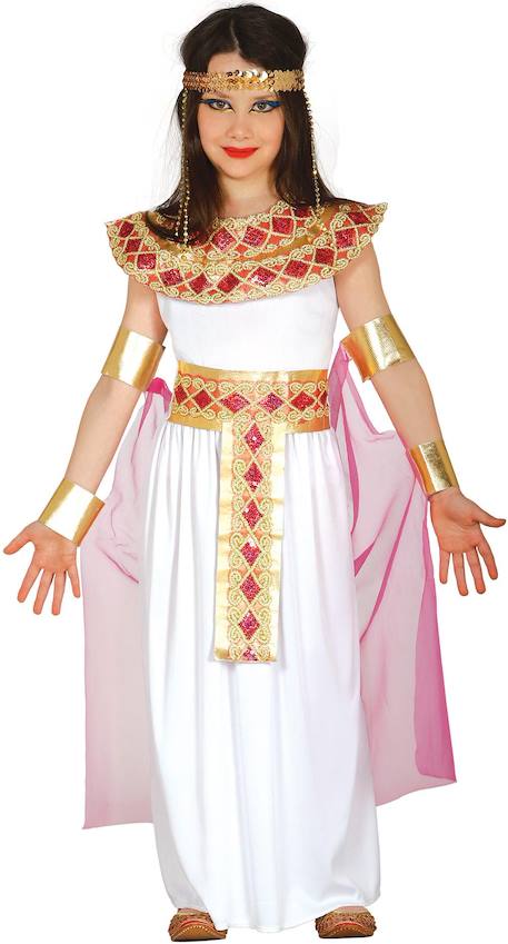 Déguisement enfant égyptienne robe, cape et ceinture Blanc, doré 1 - vertbaudet enfant 