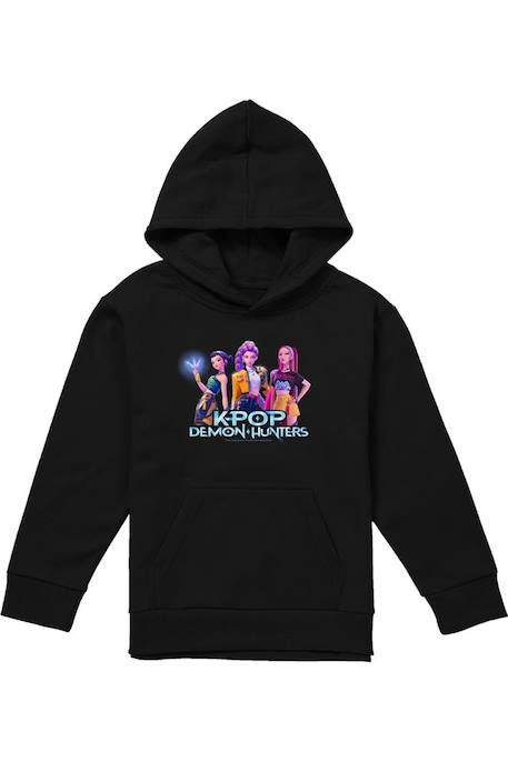 Sweat à capuche huntrix K-pop Demon Hunters Bleu marine+Noir 5 - vertbaudet enfant 