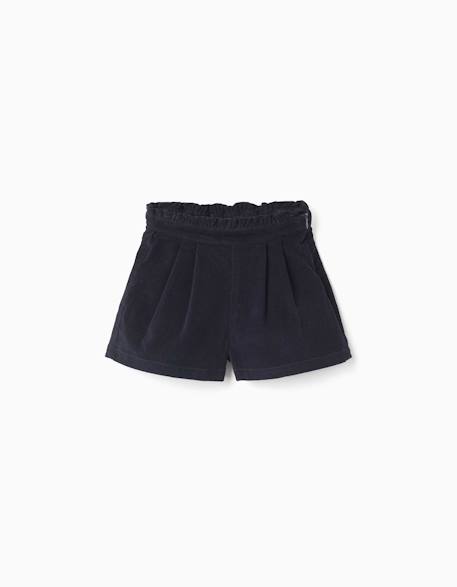 Short en velours côtelé avec plis sur le devant Bleu foncé+Vert foncé 1 - vertbaudet enfant 