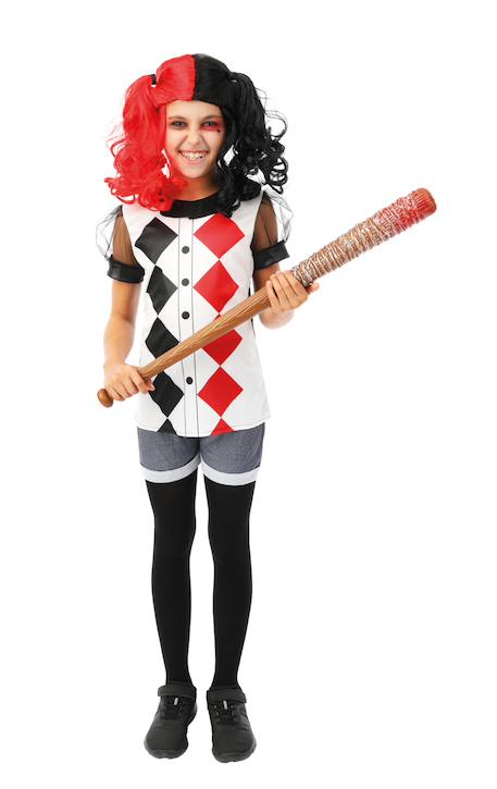 Déguisement enfant fille arlequin t-shirt et short Noir, rouge 1 - vertbaudet enfant 