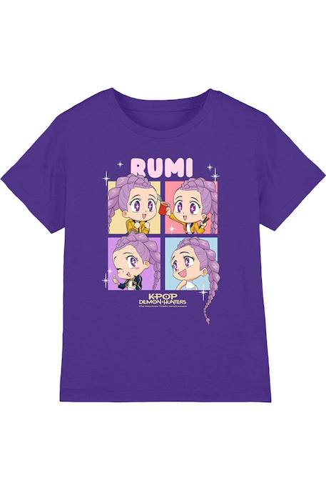T-shirt Kpop Demon Hunters - Rumi - huntrix Bleu clair+Bleu marine+Rose clair+Violet 19 - vertbaudet enfant 