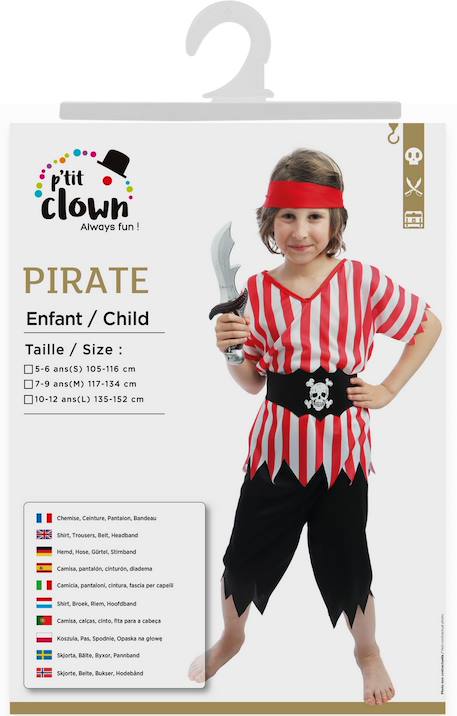 Déguisement enfant garçon pirate Rouge, noir 2 - vertbaudet enfant 